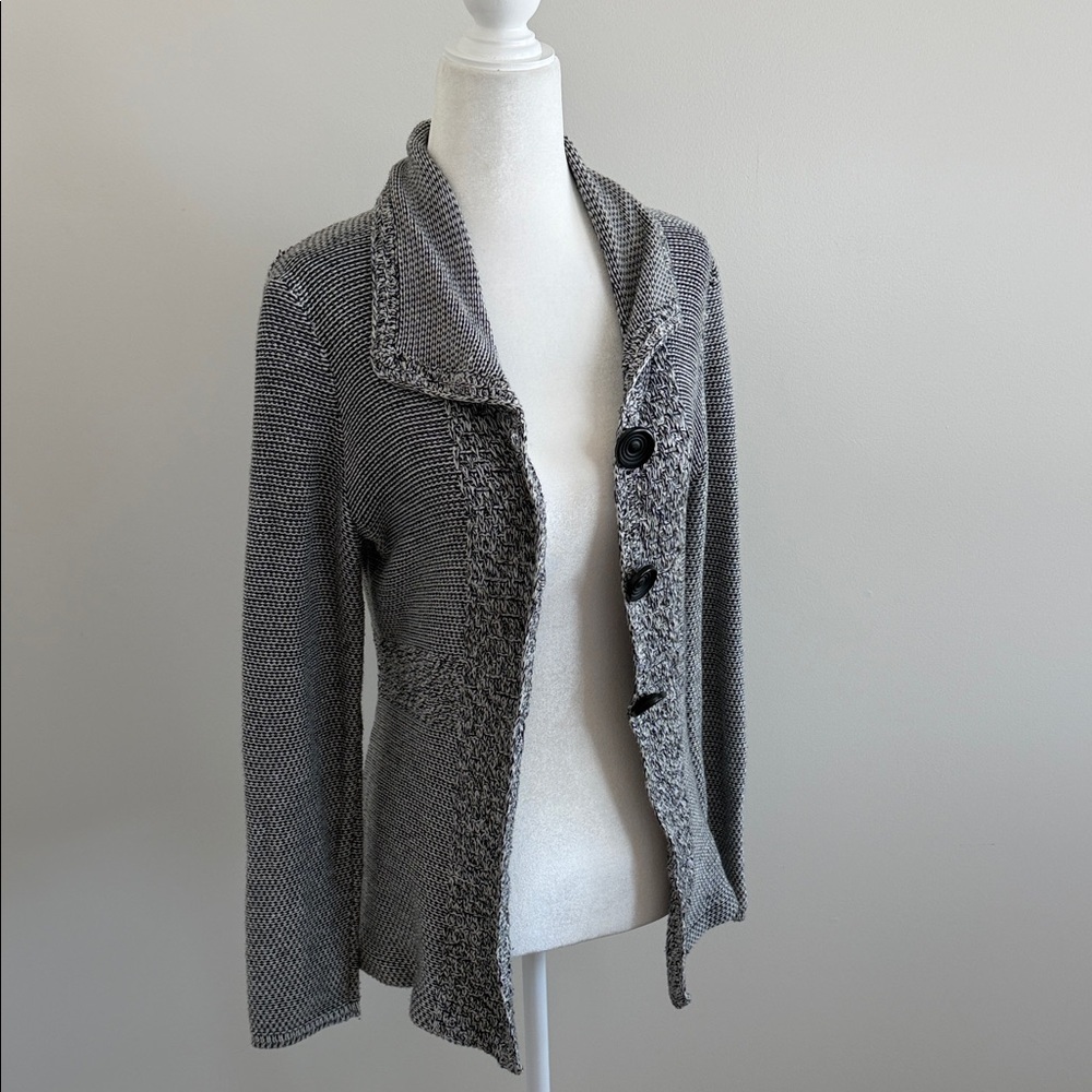 NIC+ ZOE Women's Gray Knit cardigan sweater size Medium - Picture 8 of 11
